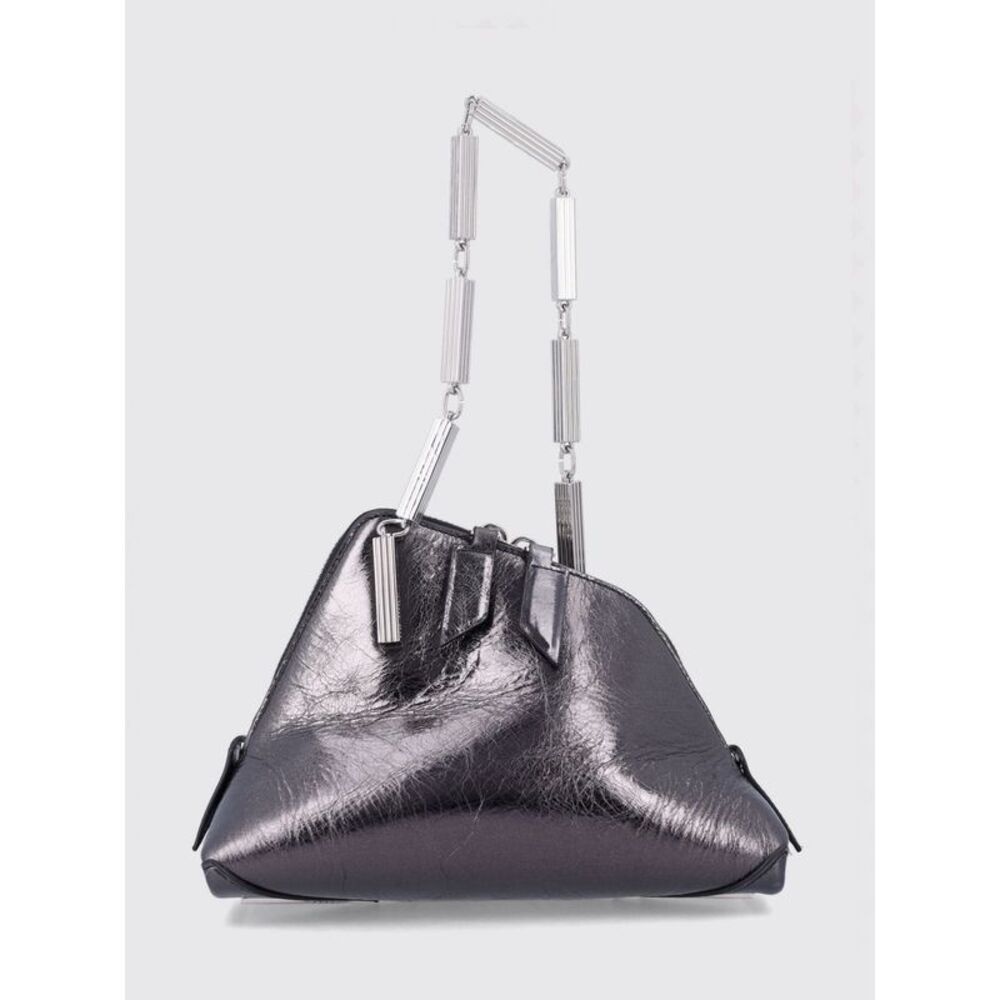 The Attico La Scala Crackled Leather Mini Handbag With Metallic Handle